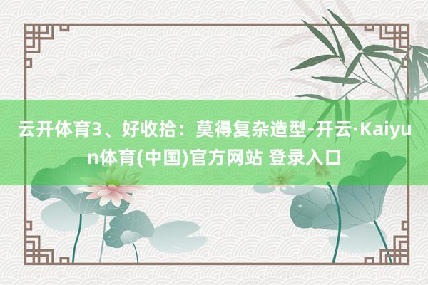 云开体育3、好收拾：莫得复杂造型-开云·Kaiyun体育(中国)官方网站 登录入口